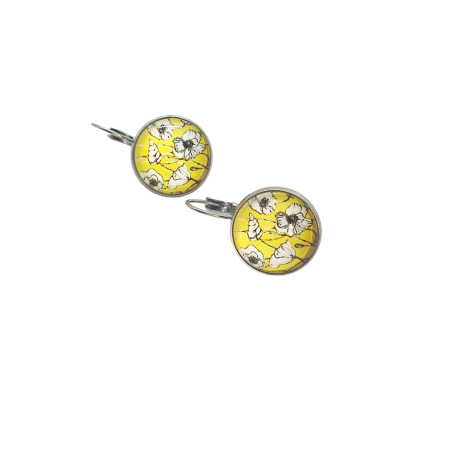 earrings steel silver flowers2